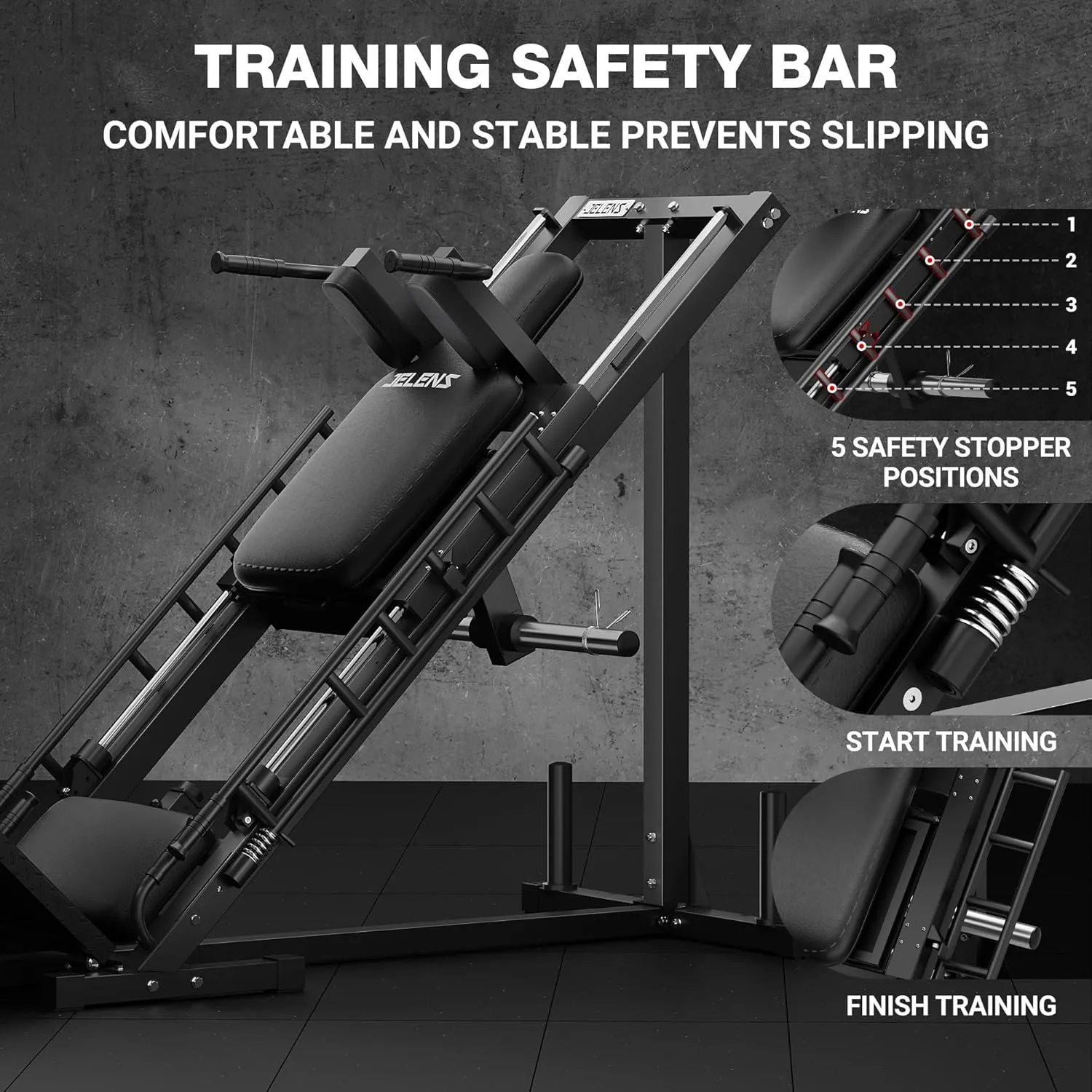 Leg Press Hack Squat Machine, Leg Machine for Home Gym with Linear Bearing, L11 Professional Adjustable Leg Exercise Machine, Lower Body Special, Leg Machine