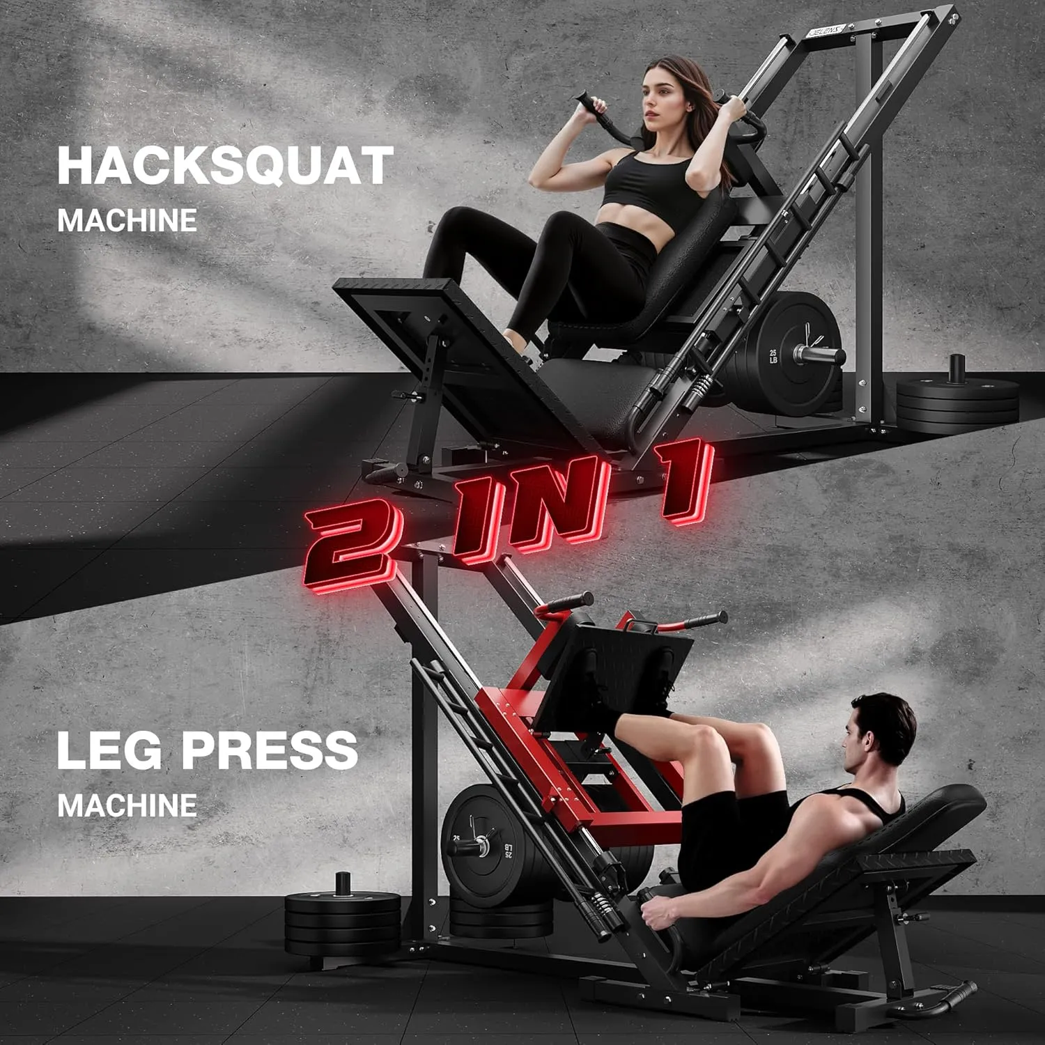 Leg Press Hack Squat Machine, Leg Machine for Home Gym with Linear Bearing, L11 Professional Adjustable Leg Exercise Machine, Lower Body Special, Leg Machine