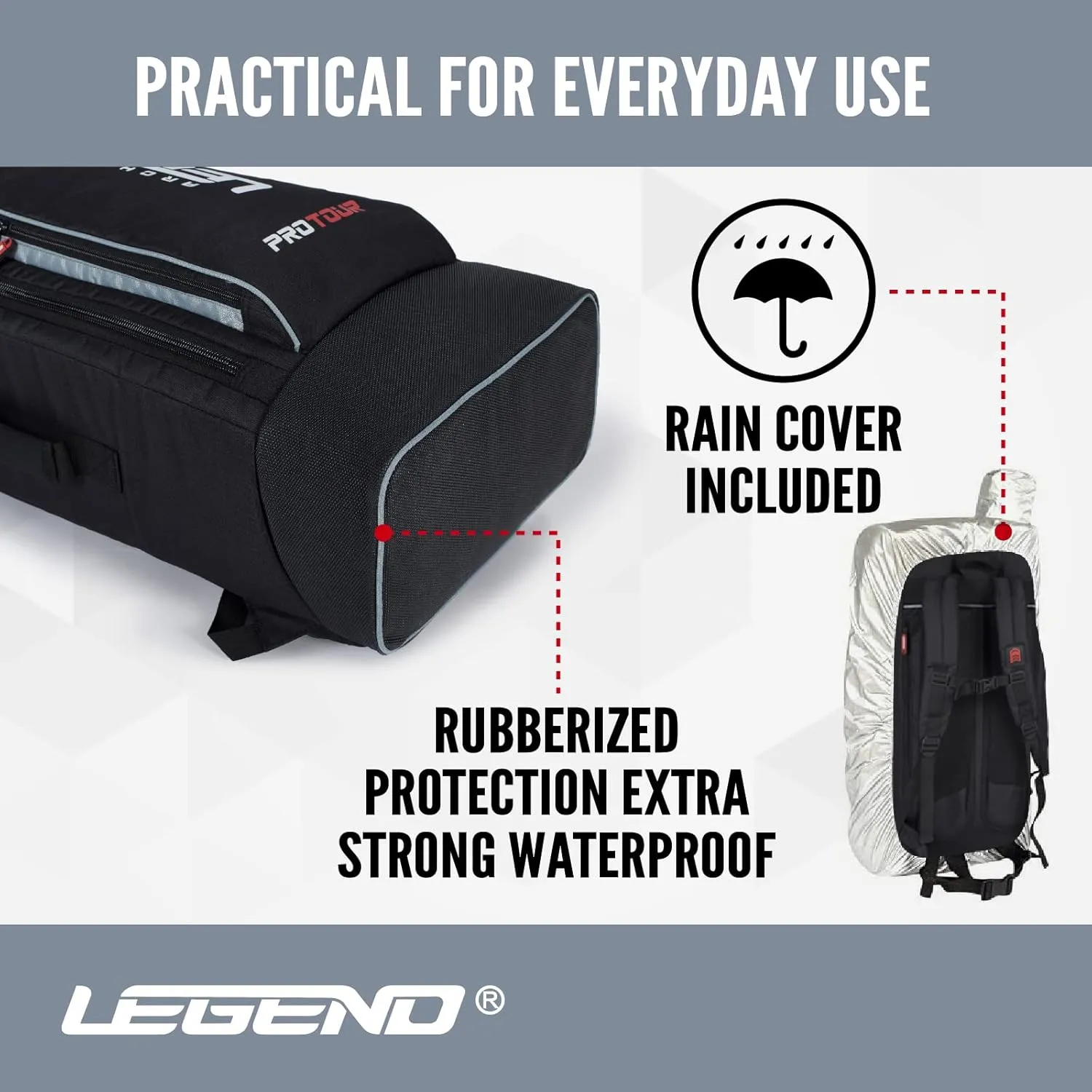 Legend Archery ProTour Backpack - Premium Recurve Bow Case - With Arrows Telescopic Tube - Take Down Recurve Bow up to 27"