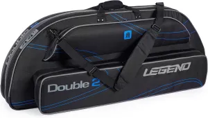 Legend Double 2 Compound Bow Travel Case - Archery Case with Foam Padding, Nylon Material, Storage Pockets for Accessories - Heavy-Duty Bow Soft Case, Fits MTM Arrow Carry Case & 2 Bows - 44.8x17