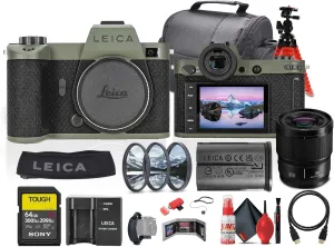Leica SL2-S Reporter Edition Mirrorless Camera (10891)   Panasonic Lumix S 35mm Lens   64GB Memory Card   Lens Filter Kit   Camera Bag   Flexible Tripod   Cleaning Kit   HDMI Cable   More