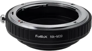 Lens Mount Adapter - Nikon F Lens to M39 (39mm x1 Screw Mount) Cameras; fits 1932, Leica Standard, Leica II, and Leica III with 39mm Screw Mount, Voigtländer Bessa