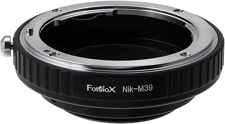Lens Mount Adapter - Nikon F Lens to M39 (39mm x1 Screw Mount) Cameras; fits 1932, Leica Standard, Leica II, and Leica III with 39mm Screw Mount, Voigtländer Bessa