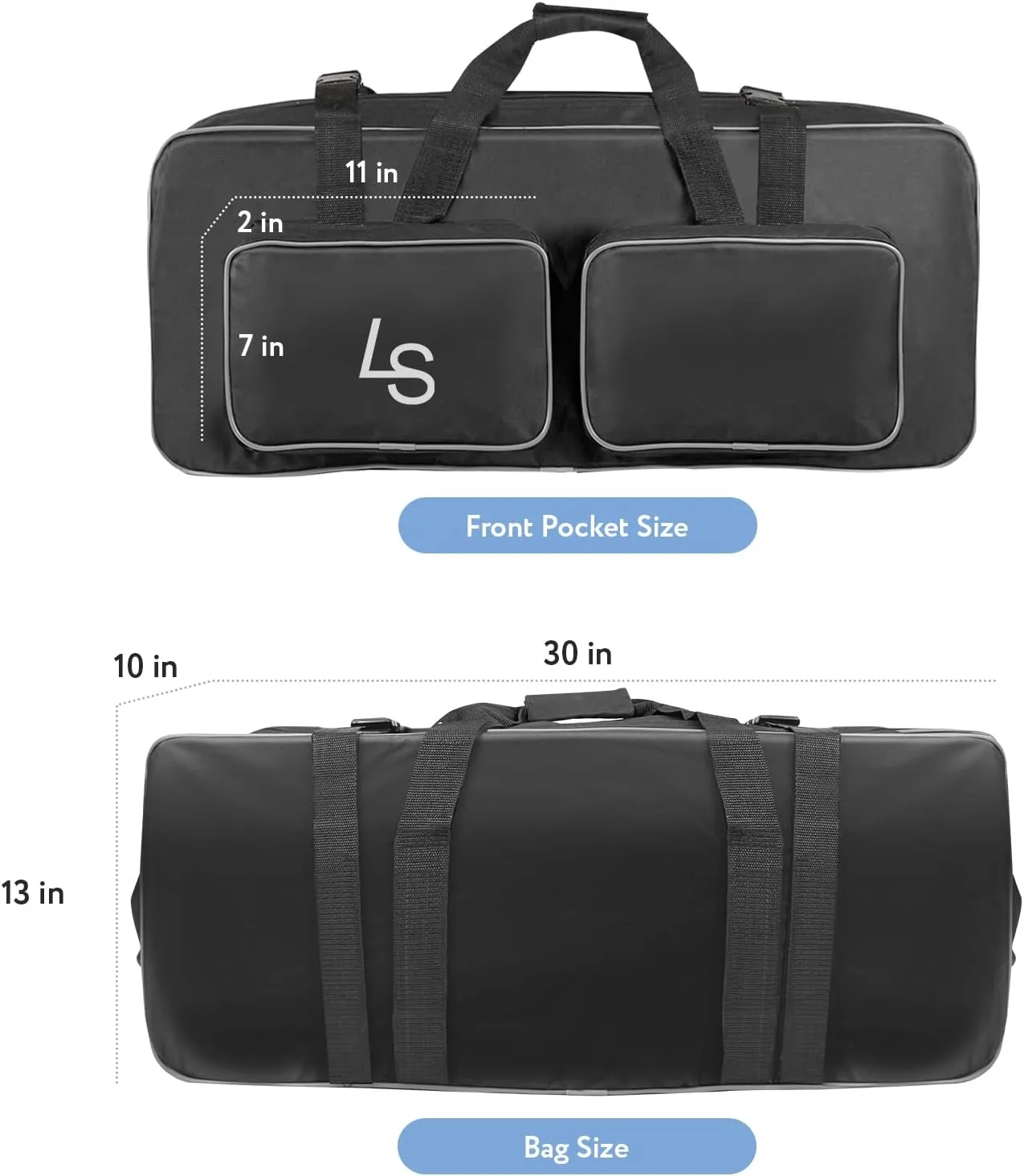 LimoStudio 30 x 10 x 13 inch (L x W x H) Hard Shell Frame, Photo Equipment Large Carry Bag, Shoulder Strap, Front Pockets, Thick Pad All Sides Inside, Soft Cushion Compart Storage Protection, AGG1695