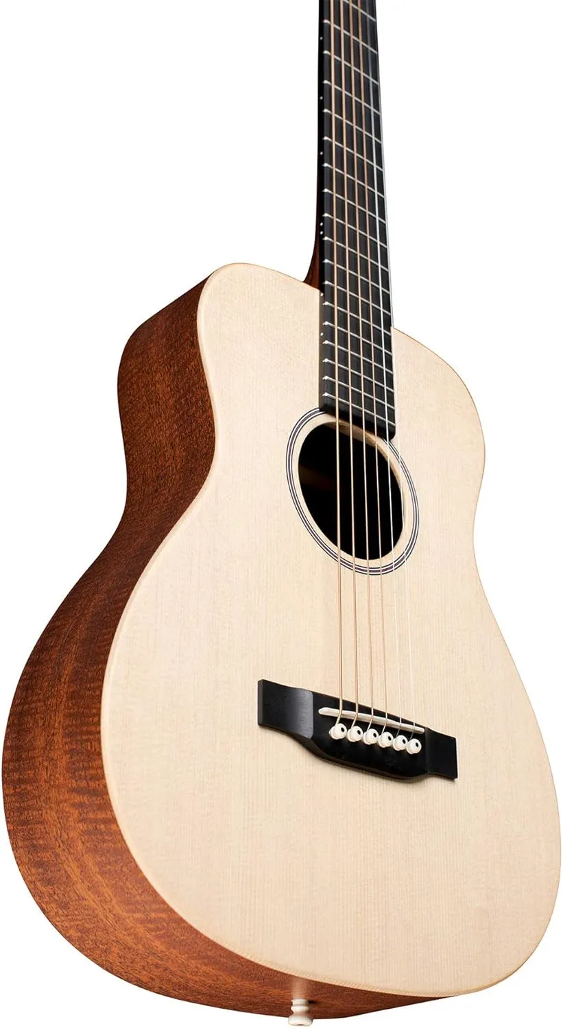 Little Martin LX1 Acoustic Guitar with Gig Bag, Sitka Spruce and Mahogany HPL Construction, Modified 0-14 Fret, Modified Low Oval Neck Shape