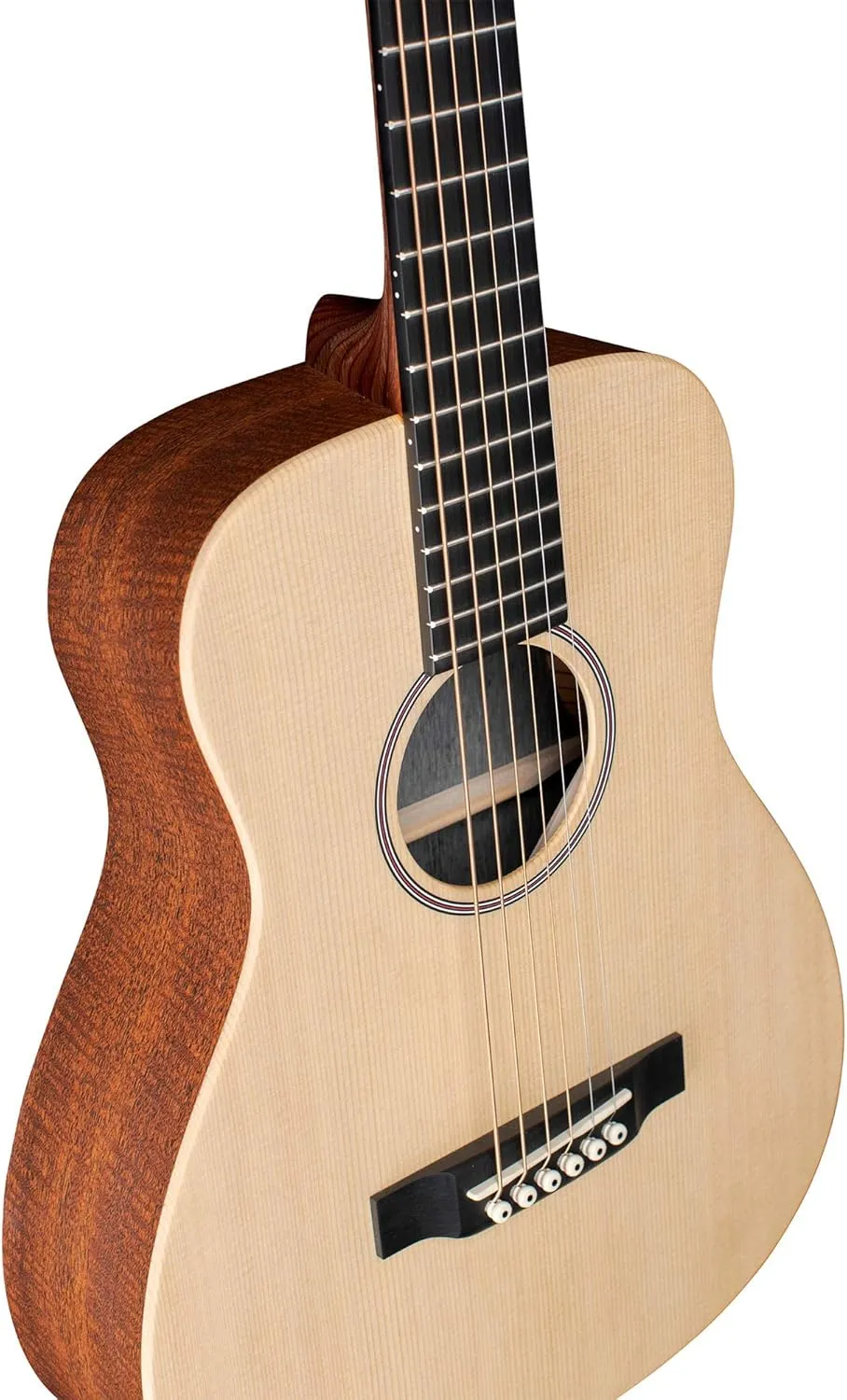 Little Martin LX1 Acoustic Guitar with Gig Bag, Sitka Spruce and Mahogany HPL Construction, Modified 0-14 Fret, Modified Low Oval Neck Shape
