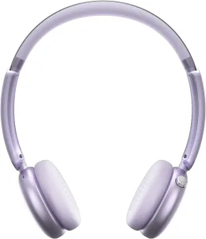 LORELEI Q60 Wireless Bluetooth On-Ear Headphones Lightweight ，Built-in Micphone, 40 Hours Up Battery Life, Bass Mode, Memory Earmuffs (Purple)