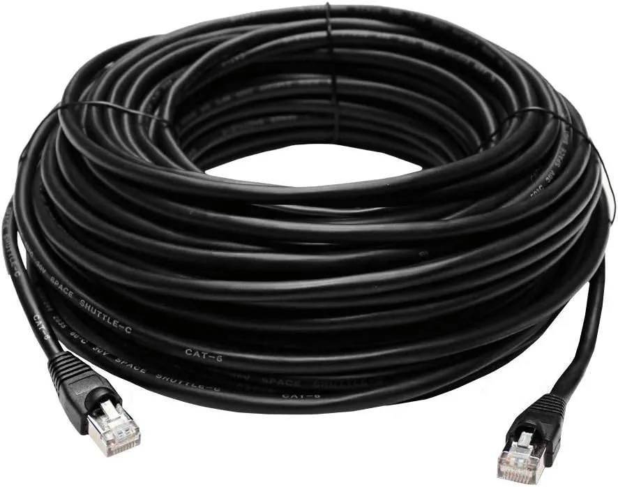 Lorex Outdoor CAT6 Ethernet Cable, for Use with 4K Wired Security Cameras, Weatherproof and Direct Burial Underground, 10GB/Second, 100 Feet (30m)
