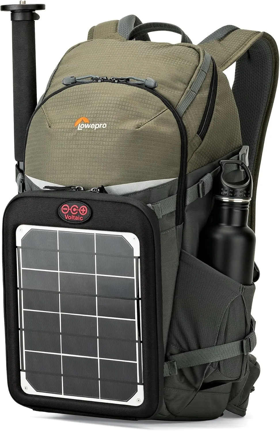 Lowepro LP37015-PWW, Flipside Trek BP 350 AW Backpack for Camera, Stores DSLR with Lens Attached, Extra Lenses, Tripod, 10 Inch Tablet Grey/Dark Green