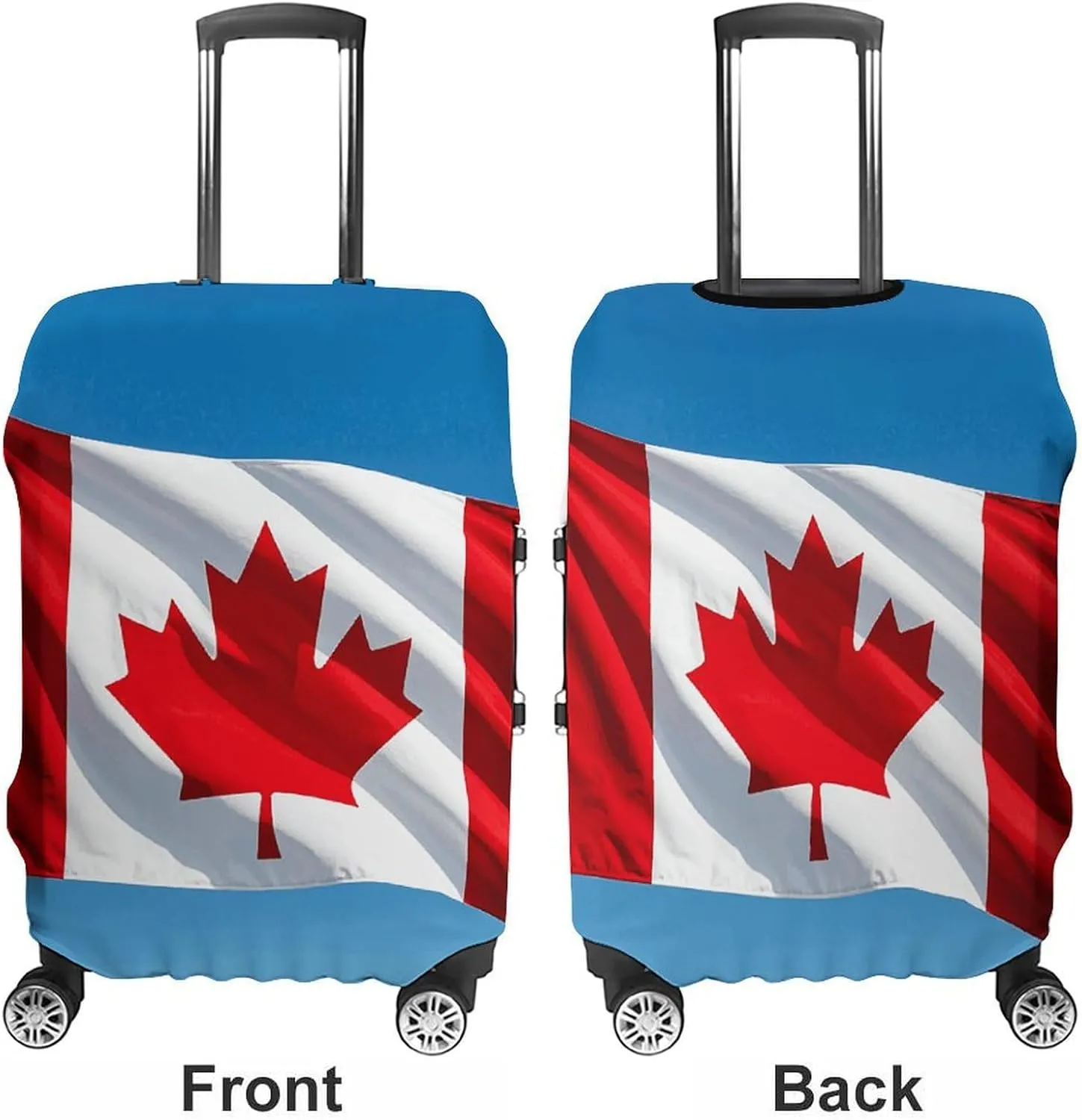 Luggage Cover for Travel, Retro Canada Flag Fashion Luggage Covers, Washable Stretch Suitcases Protector Fits 19-32 Inch Luggage S