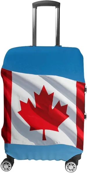 Luggage Cover for Travel, Retro Canada Flag Fashion Luggage Covers, Washable Stretch Suitcases Protector Fits 19-32 Inch Luggage S