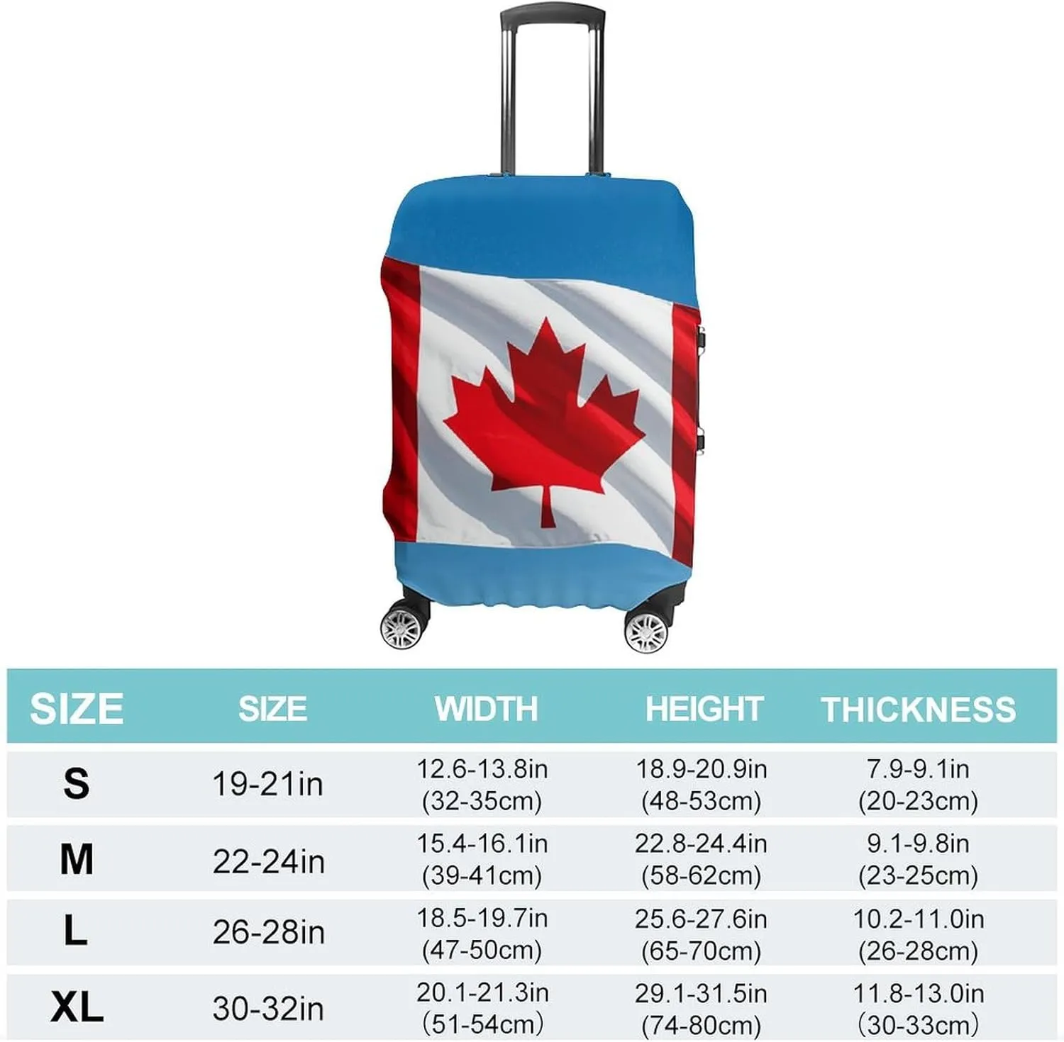 Luggage Cover for Travel, Retro Canada Flag Fashion Luggage Covers, Washable Stretch Suitcases Protector Fits 19-32 Inch Luggage S