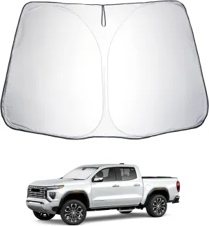 LUWU for 2023 2024 2025 Chevy Colorado & GMC Canyon Windshield Sun Shade Windshield Sunshades 2025 Chevy Colorado Accessories GMC Canyon Accessories Sunshade Cover Block UV Ray Front Window Sunshade