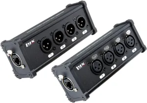 LyxPro 4 Channel 3 Pin Multi Network XLR Cable Breakout for Stage Sound Lighting and Recording Studio Male and Female to RJ45 Ethercon, Great for Sound Monitoring, Light Setup