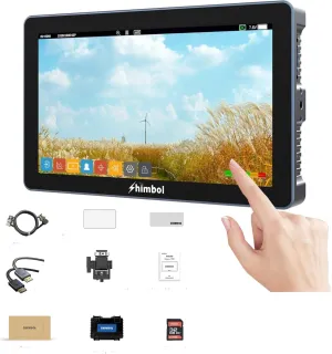 M7 7" 2000 Nits Camera Monitor, Touchscreen On-Camera Field Monitor, 1920x1080 IPS 4K HDMI, 3G-SDI, with 3D LUT, False Color, Waveform, Focus Peaking for DSLR Cameras (No Battery)