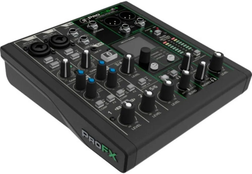Mackie ProFX6v3  6-Channel Analog Mixer with Built-In FX, USB Recording, and Bluetooth Bundle with G-MIXERBAG-1212 Padded Nylon Mixer Bag and Stereo Breakout Cable 10'