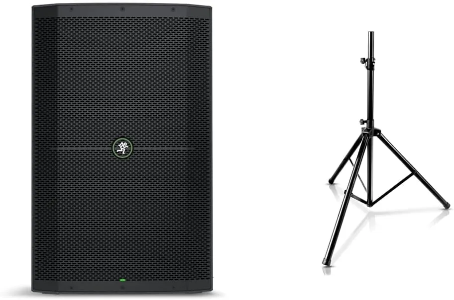 Mackie Thump215XT 1400W 15" Speaker Bundle with Pyle Universal 6' Tripod Speaker Stand Mount Height Adjustable Up to 70"