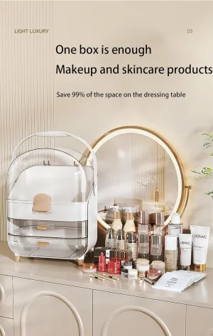 Makeup and Skincare Organizer with Multiple Compartment - Stylish & Portable Makeup Organizer Box – Perfect Skin Care Holder for Vanity, Desk, & Bathroom - Ideal for Lipsticks, Brushes, & More