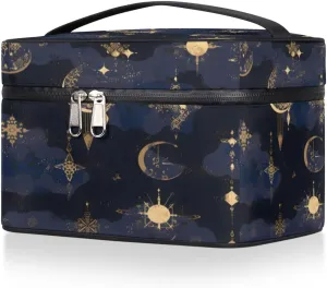 Makeup Bag Cosmetic Bags, Moon Star Large Capacity Travel Makeup Organizer Case, Night Sky Portable Toiletry Bag for Women Makeup Brush Bag Storage Bag