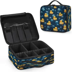 Makeup Bag Large Makeup Train Case Bubble Ducks Makeup Organizer Bag Portable Cosmetic Bags with Dividers Waterproof Travel Makeup Bag Toiletry Bag Makeup Case for Women