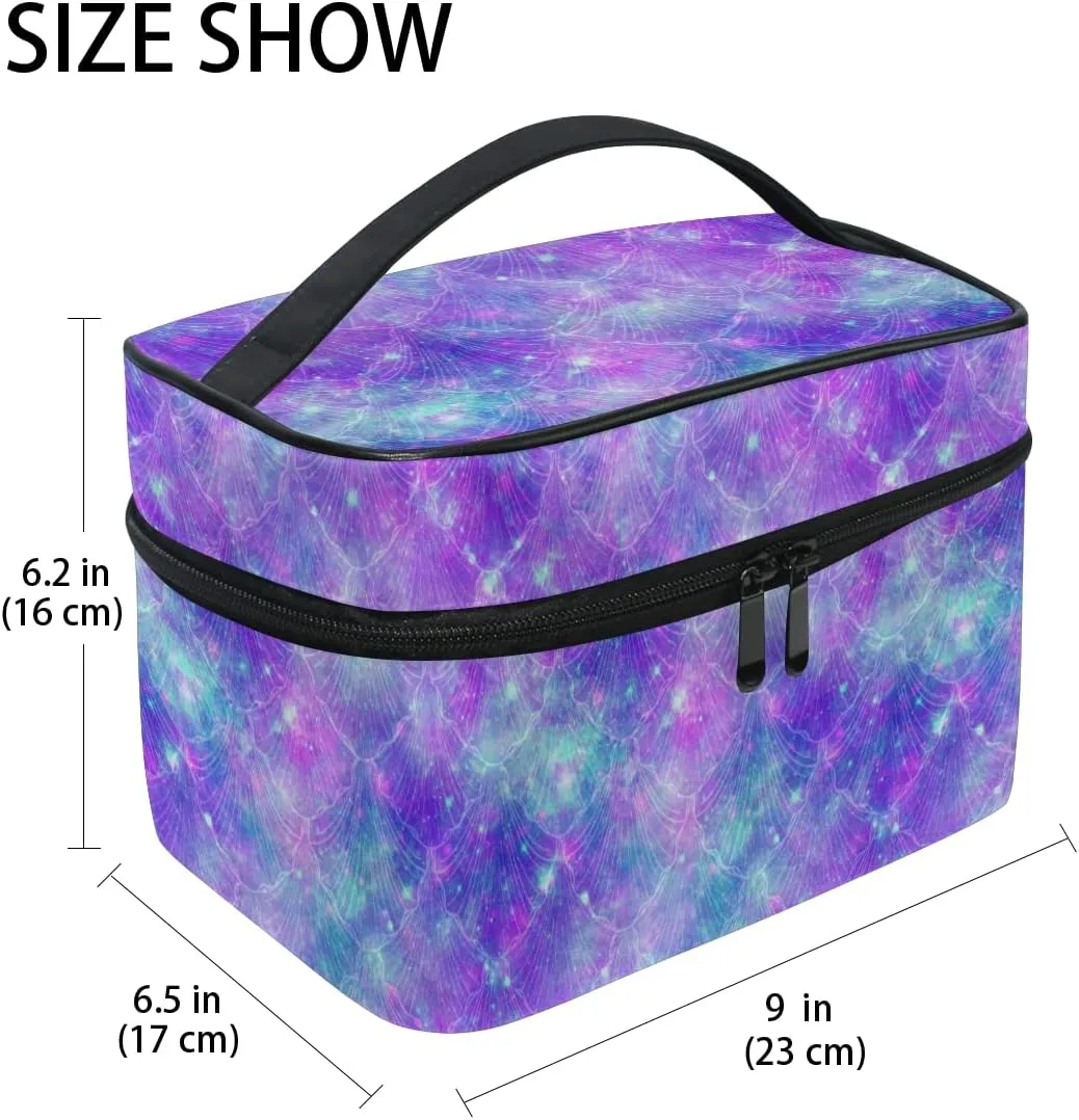 Makeup Bag, Mermaid Fantasy Space Travel Makeup Organizer Bag Cosmetic Cases Toiletry Bags for Girl Women Ladies