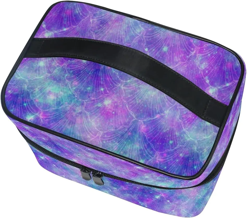Makeup Bag, Mermaid Fantasy Space Travel Makeup Organizer Bag Cosmetic Cases Toiletry Bags for Girl Women Ladies