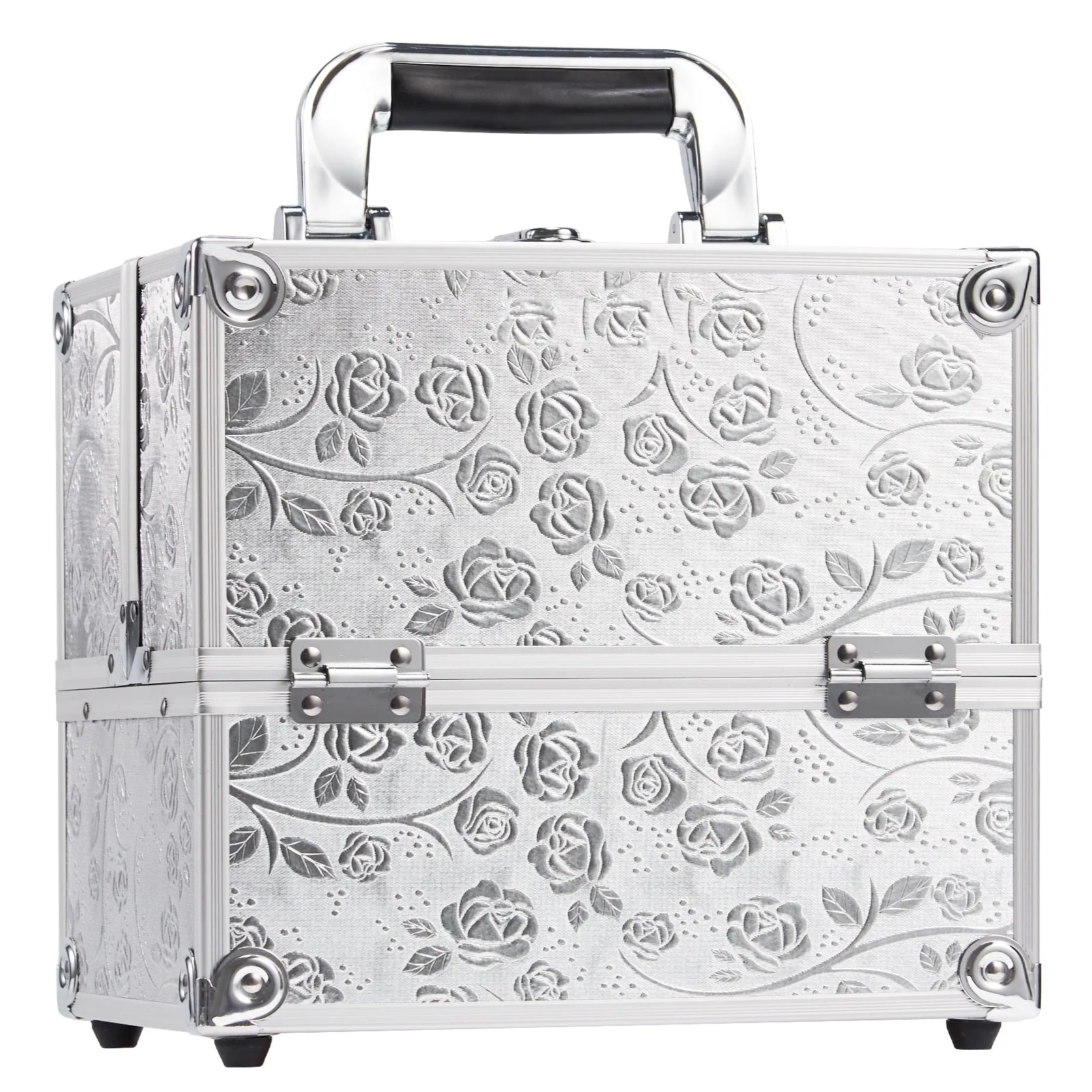 Makeup Case Portable Travel Alloy Cosmetics Make Up Storage Organizer Box Jewelry Nail Manicure Beauty Vanity Suitcase for Women