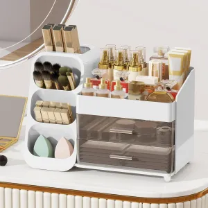 Makeup Organizer with Drawers for Vanity, Make Up Storage Kit, Spacious Cosmetic Display Case, Perfect Storage Solution for Beauty Essentials (White)