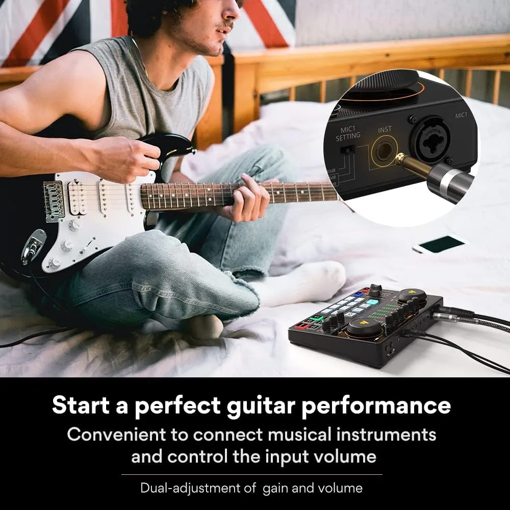 MAONO Podcast Equipment Bundle with Audio Interface and XLR Condenser Microphone, MaonoCaster with 48V Phantom Power, Bluetooth for Podcast, Streaming, Voice Over, Youtube, PC, Guitar (AME2A)