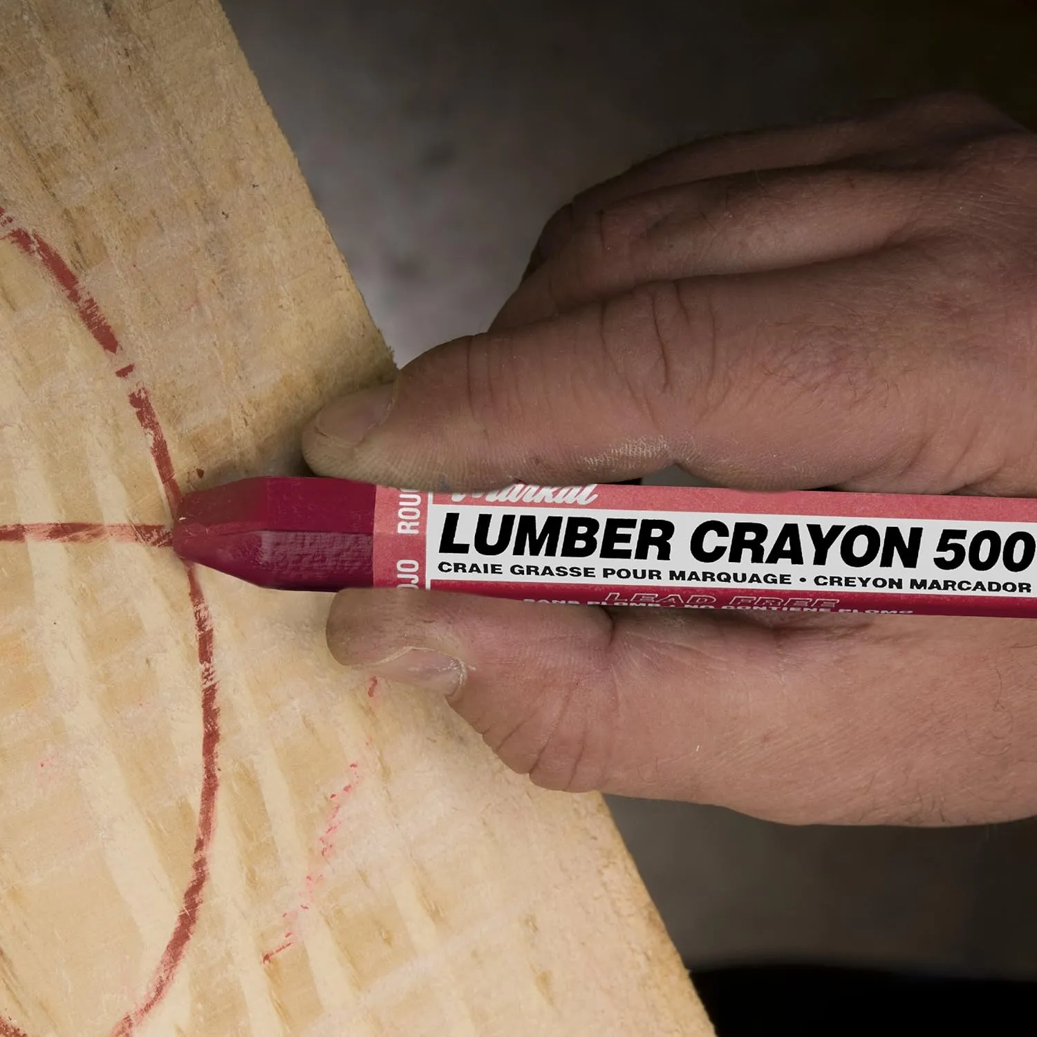 Markal 500 Lumber Crayon Clay Based Marker, 1/2" Hex, 4-5/8" Length, Purple (Pack of 12)
