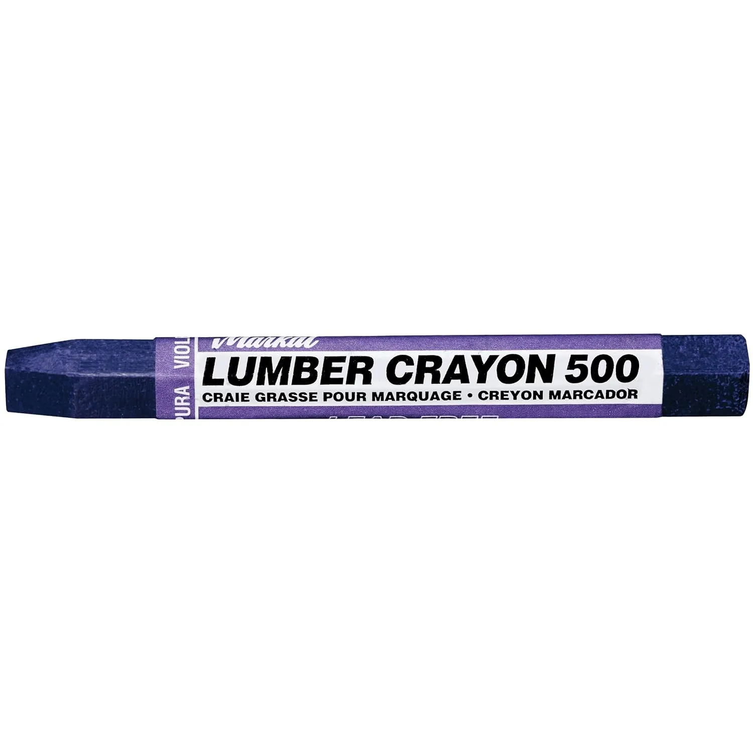 Markal 500 Lumber Crayon Clay Based Marker, 1/2" Hex, 4-5/8" Length, Purple (Pack of 12)
