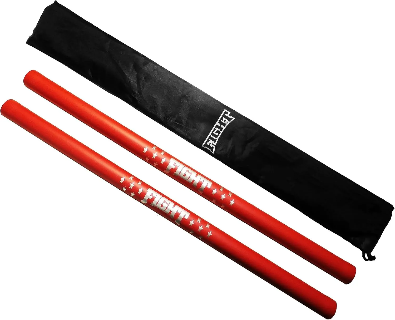 Martial Arts Equipment Foam Padded Sticks with Carry Bag Case Set 2 Pieces