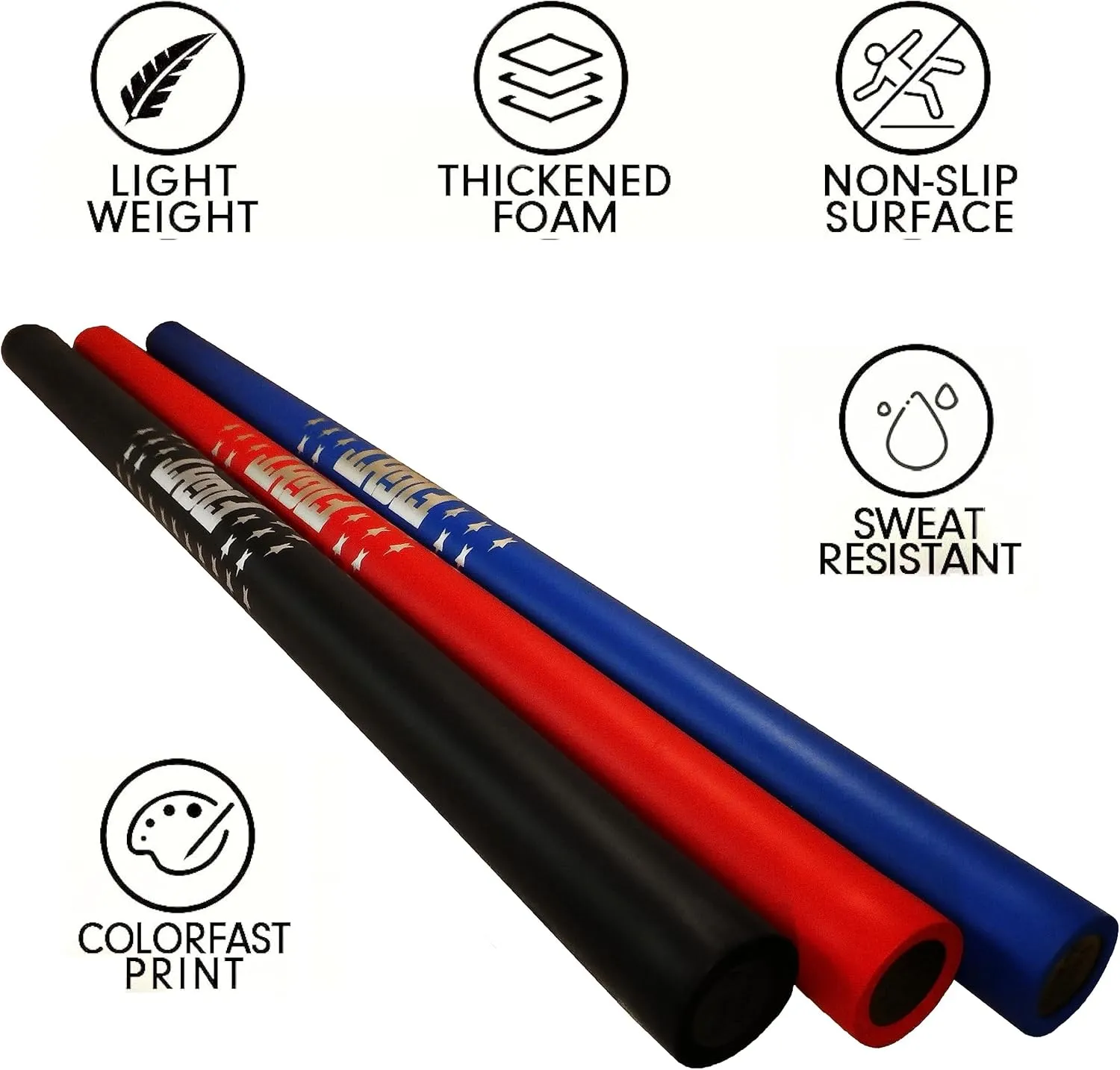 Martial Arts Equipment Foam Padded Sticks with Carry Bag Case Set 2 Pieces