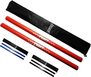 Martial Arts Equipment Foam Padded Sticks with Carry Bag Case Set 2 Pieces