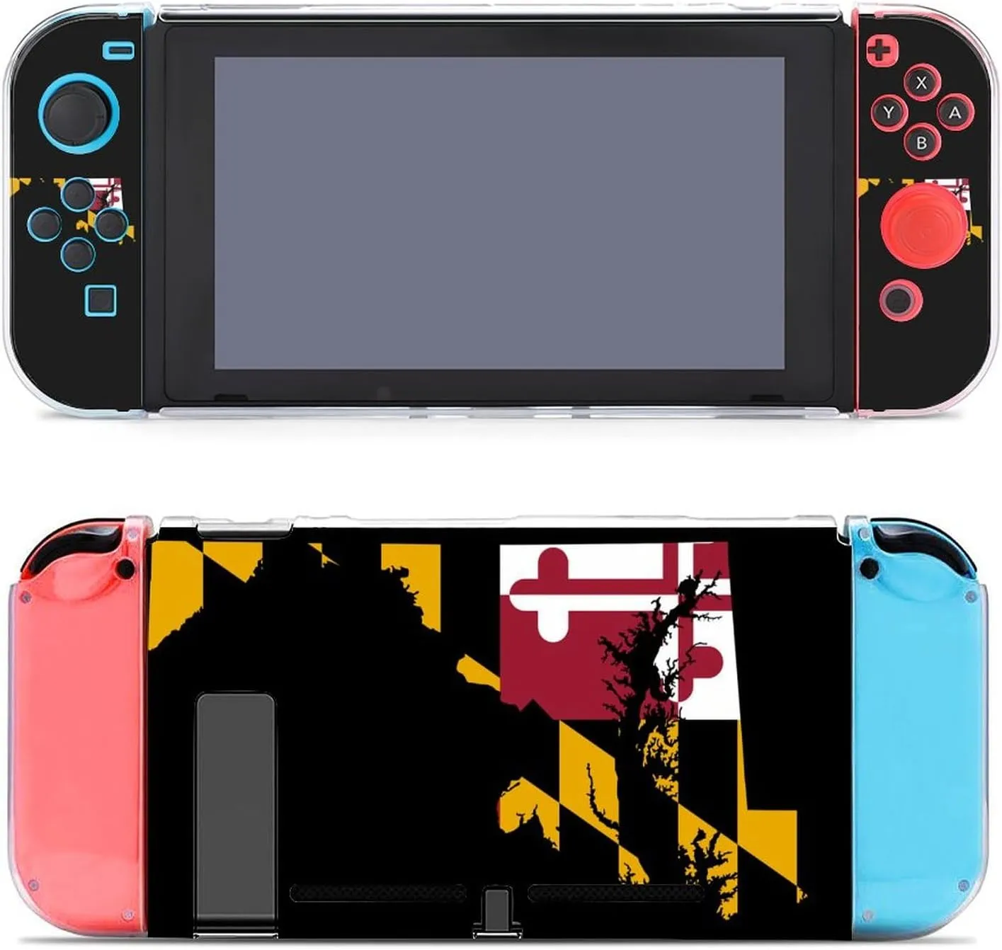 Maryland State Flag Map Cute Protective Case for Switch Hard Shell Anti-Scratch Shockproof Case Cover