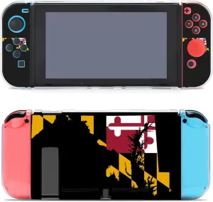 Maryland State Flag Map Cute Protective Case for Switch Hard Shell Anti-Scratch Shockproof Case Cover