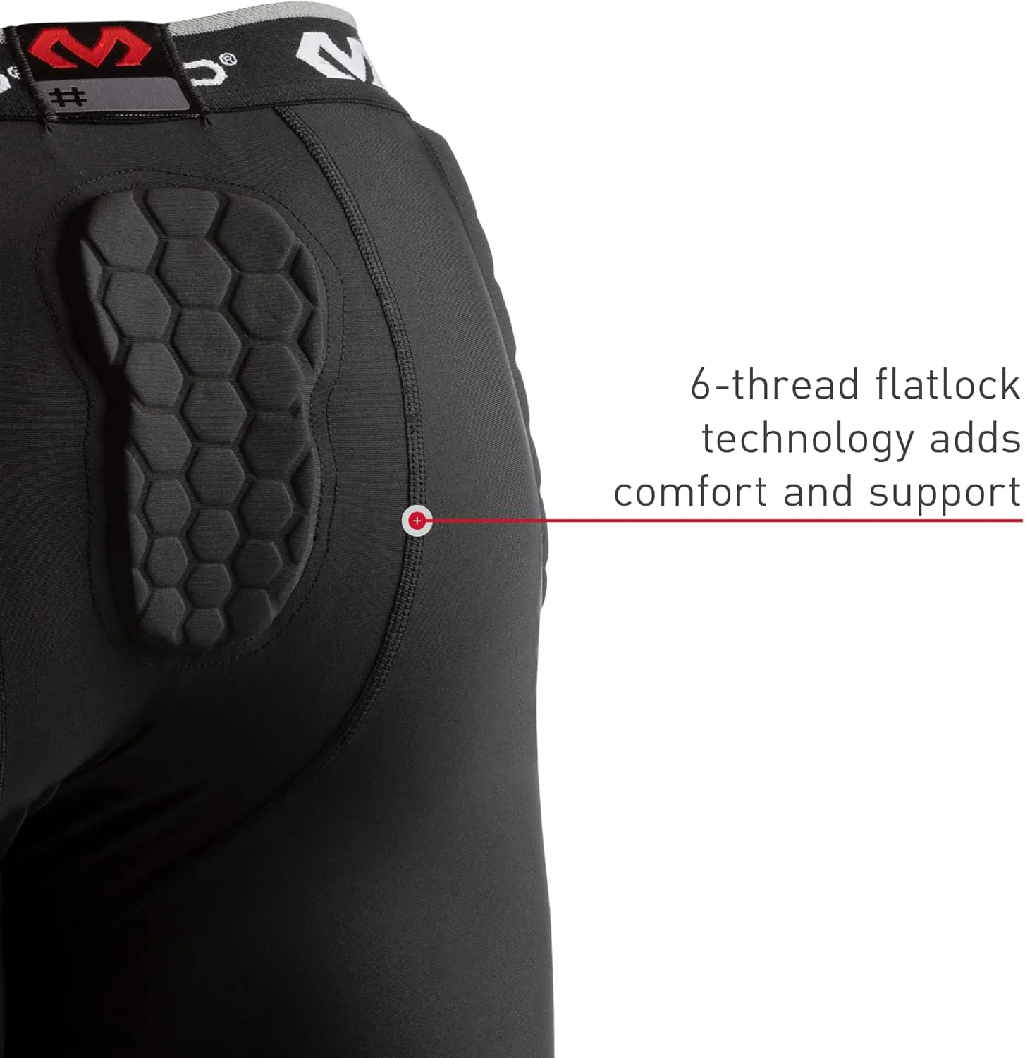 McDavid Men's Compression Shorts w/HEX Pads Dual-Density Tights w/Hip, Tailbone, Thigh Padding for w/Cup Pocket, Football