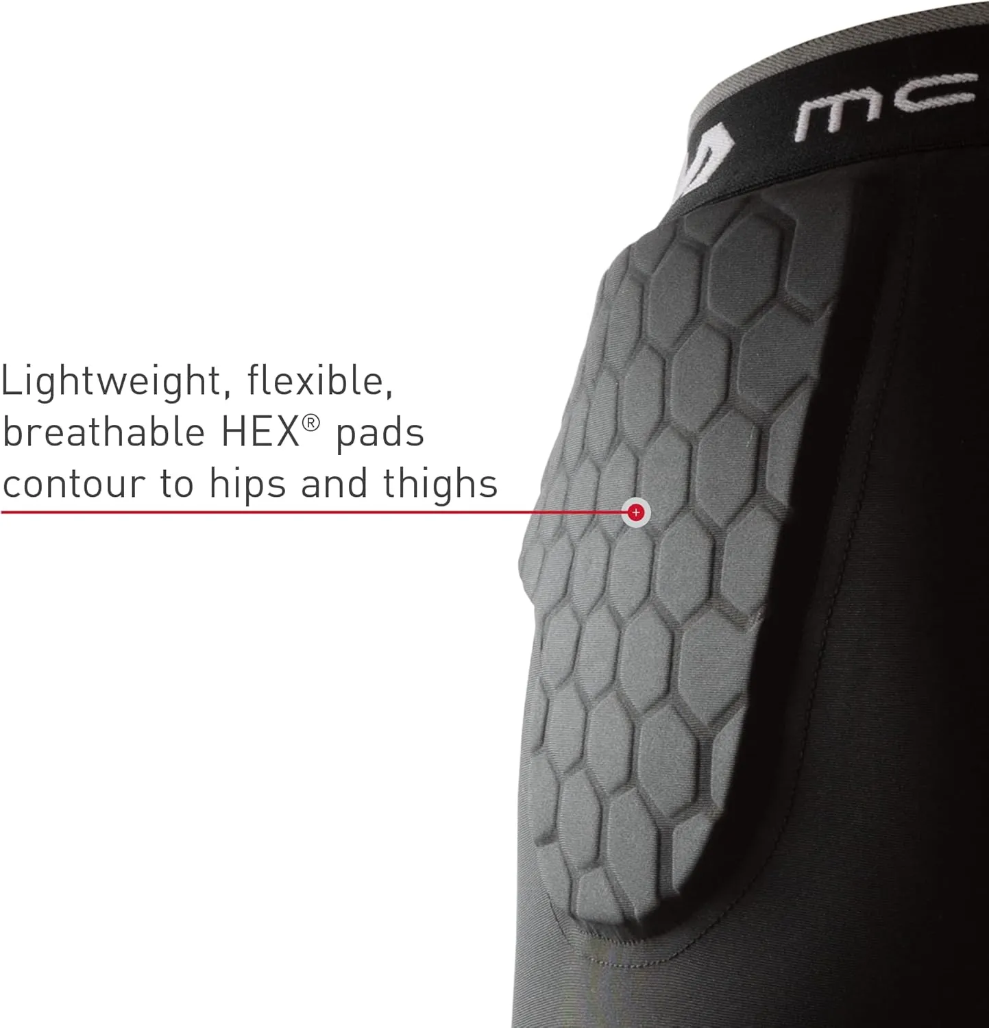 McDavid Men's Compression Shorts w/HEX Pads Dual-Density Tights w/Hip, Tailbone, Thigh Padding for w/Cup Pocket, Football