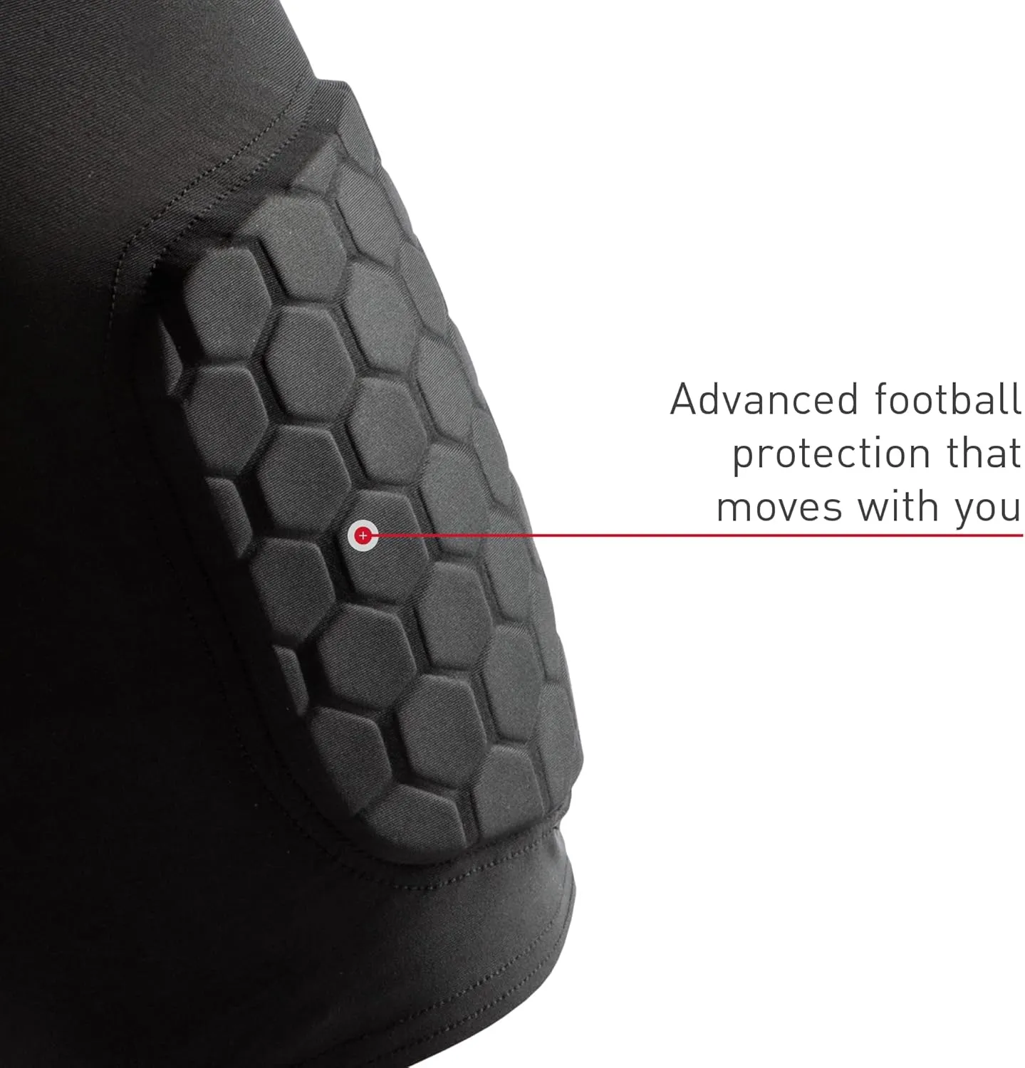 McDavid Men's Compression Shorts w/HEX Pads Dual-Density Tights w/Hip, Tailbone, Thigh Padding for w/Cup Pocket, Football