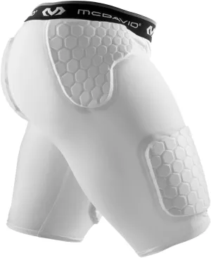 McDavid Men's Compression Shorts w/HEX Pads Dual-Density Tights w/Hip, Tailbone, Thigh Padding for w/Cup Pocket, Football
