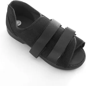 MediChoice Post-Op Shoe, Foam-Padded, Hook & Loop Closure, Canvas, Women's Medium, Black