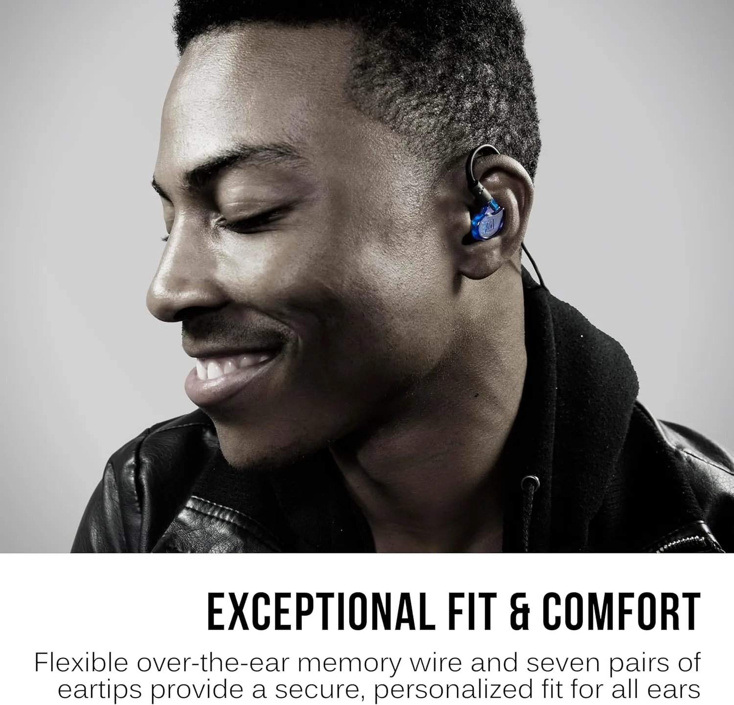 MEE audio M6 PRO In Ear Monitor Headphones for Musicians, 2nd Gen Model With Upgraded Sound, Memory Wire Earhooks & Replaceable Cables, Noise Isolating Professional Earbuds, 2 Cords Included (Blue)