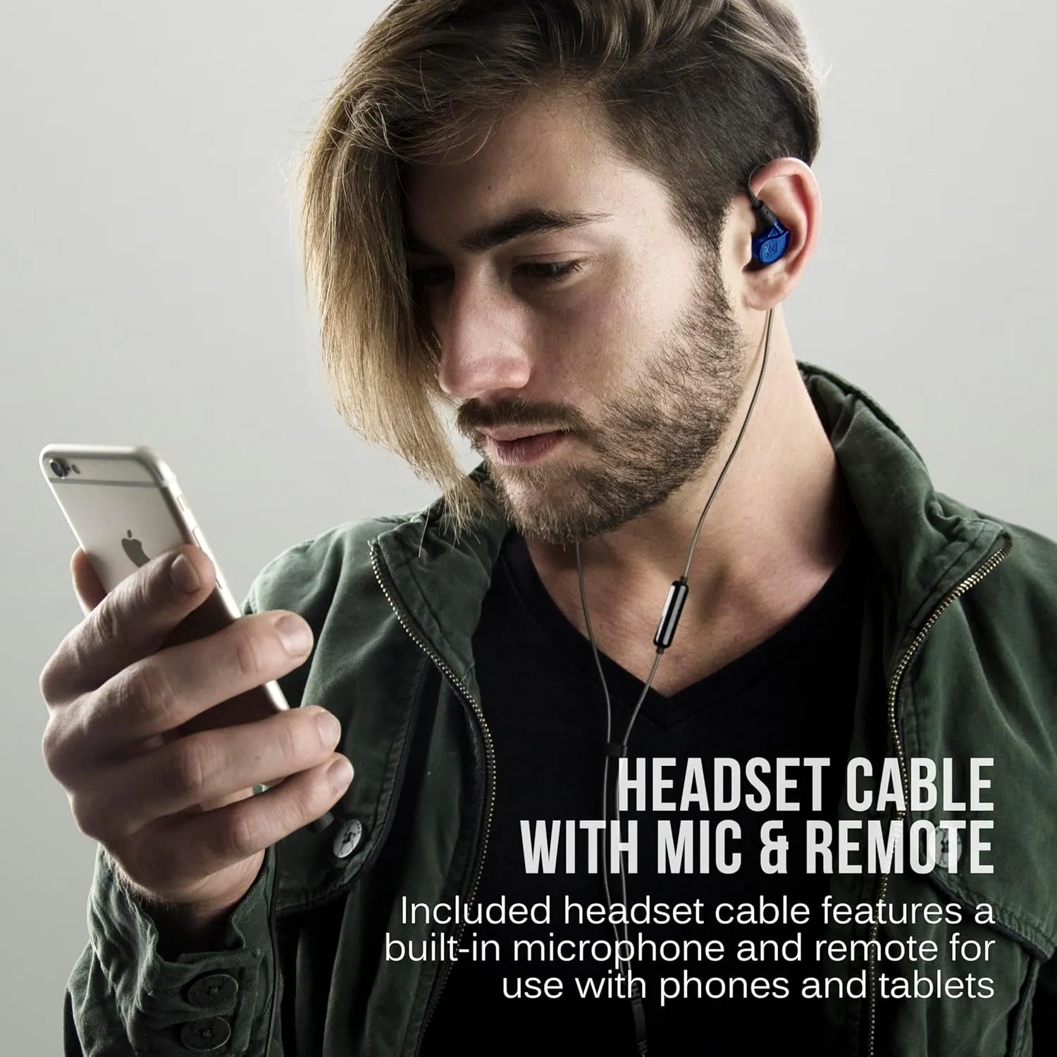 MEE audio M6 PRO In Ear Monitor Headphones for Musicians, 2nd Gen Model With Upgraded Sound, Memory Wire Earhooks & Replaceable Cables, Noise Isolating Professional Earbuds, 2 Cords Included (Blue)