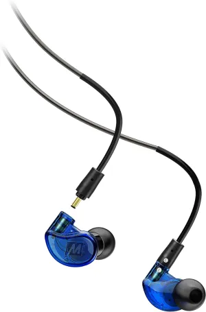 MEE audio M6 PRO In Ear Monitor Headphones for Musicians, 2nd Gen Model With Upgraded Sound, Memory Wire Earhooks & Replaceable Cables, Noise Isolating Professional Earbuds, 2 Cords Included (Blue)