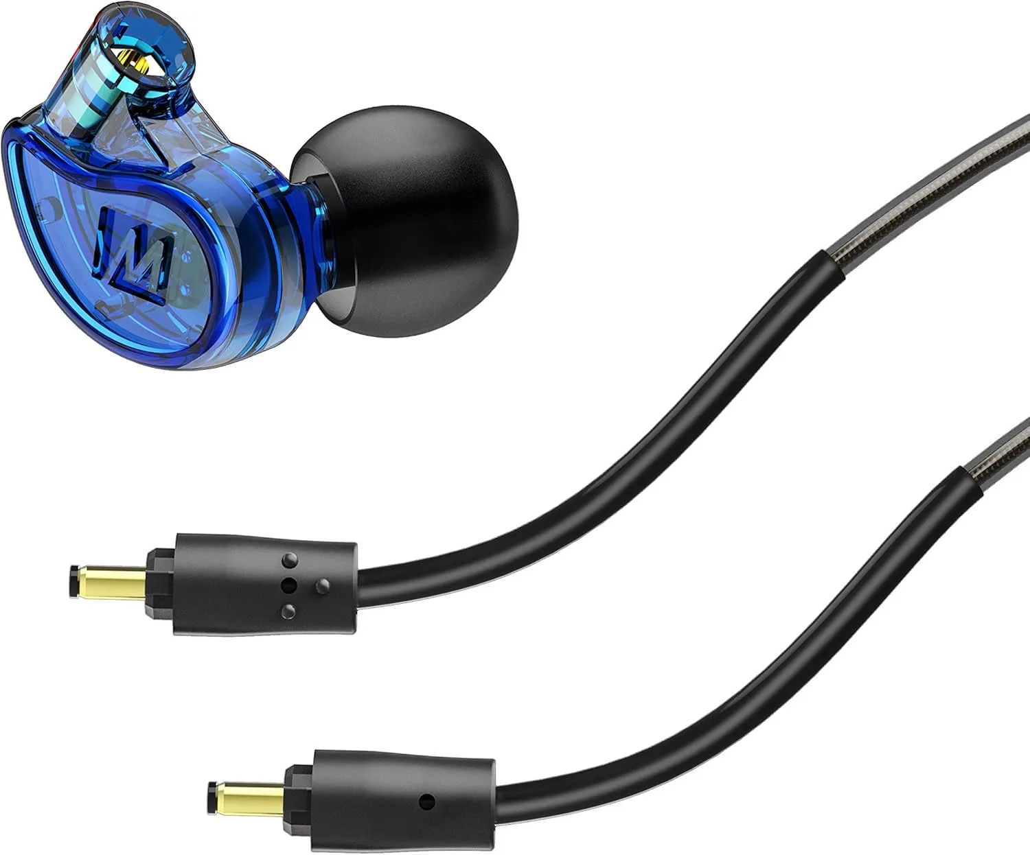 MEE audio M6 PRO In Ear Monitor Headphones for Musicians, 2nd Gen Model With Upgraded Sound, Memory Wire Earhooks & Replaceable Cables, Noise Isolating Professional Earbuds, 2 Cords Included (Blue)