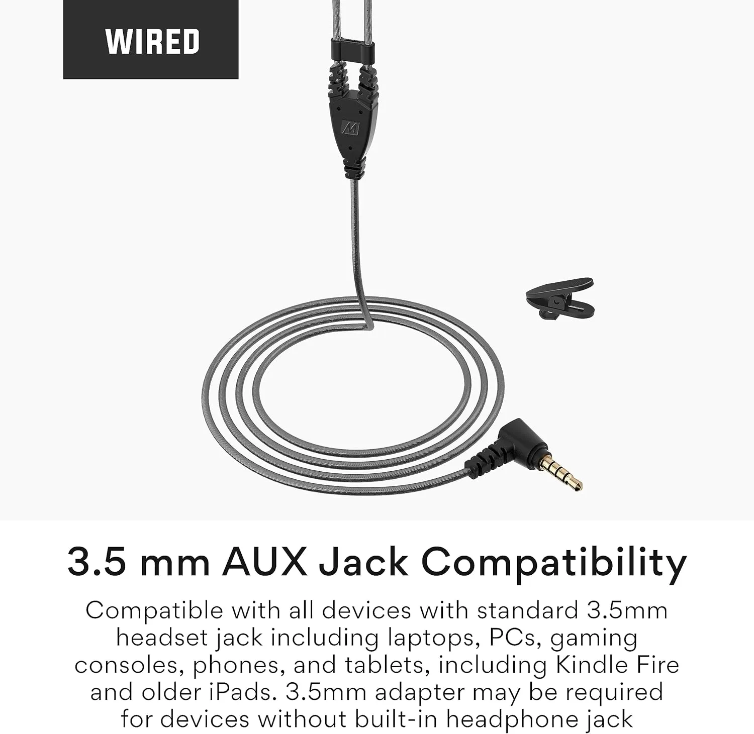 MEE audio M6 Sport Wired Earbuds, in Ear Headphones, 3-Button Remote, Sweatproof Earphones for Running/Gym/Workouts with Memory Wire Earhooks, Headset Microphone, 3.5mm Jack Plug (Black)
