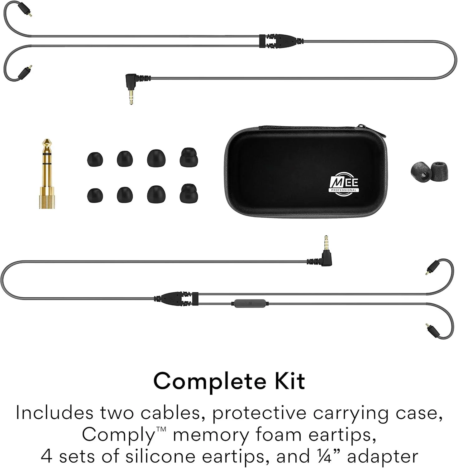 MEE Audio MX1 PRO Advanced Dynamic Driver Musician's in Ear Monitor Headphones with Balanced Sound; Noise Isolating Earbuds Earphones w/Memory Wire, Optional Customization & Detachable Cables