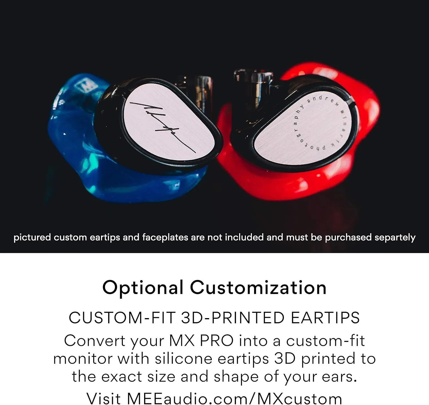 MEE Audio MX1 PRO Advanced Dynamic Driver Musician's in Ear Monitor Headphones with Balanced Sound; Noise Isolating Earbuds Earphones w/Memory Wire, Optional Customization & Detachable Cables