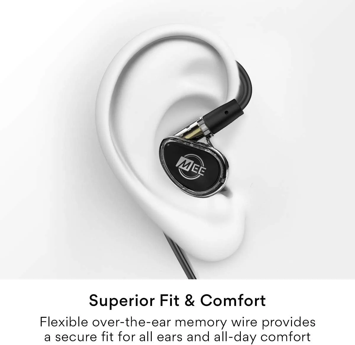 MEE Audio MX1 PRO Advanced Dynamic Driver Musician's in Ear Monitor Headphones with Balanced Sound; Noise Isolating Earbuds Earphones w/Memory Wire, Optional Customization & Detachable Cables
