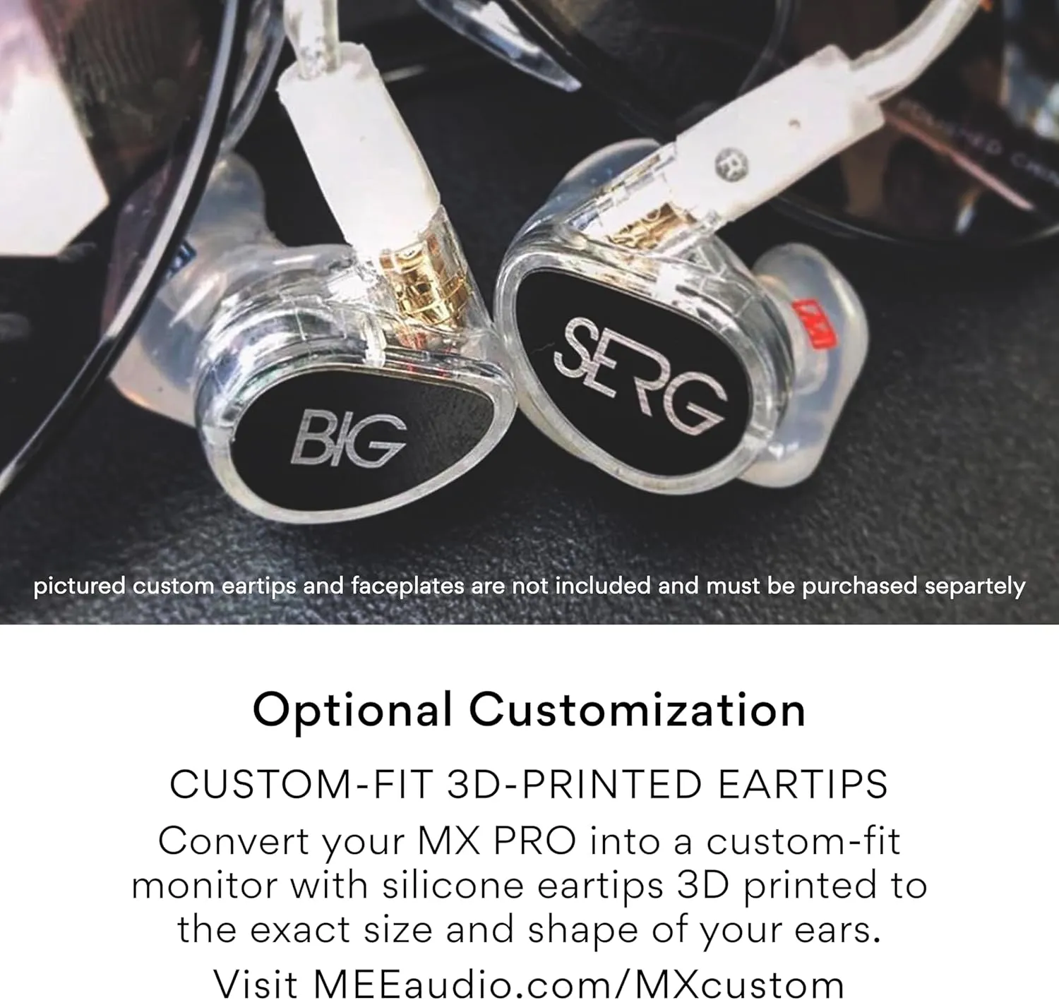 MEE audio Professional MX2 PRO Dual-Driver Hybrid Musician's in Ear Monitor Headphones with Dedicated Subwoofer for Realistic Bass, Noise Isolating Earphones with Detachable Cables, Transparent